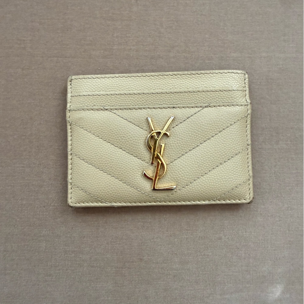 Saint Laurent Tan Leather Card Holder